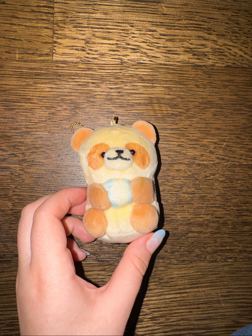 Plush Bear Keychain - Cream and Orange